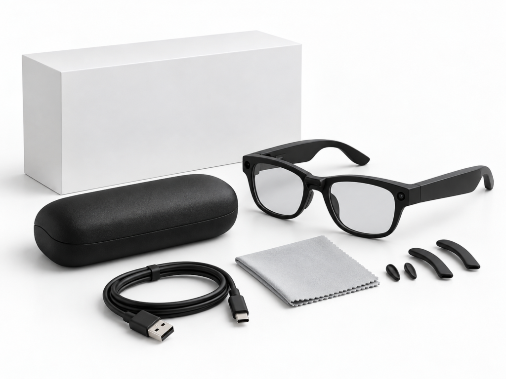 V03 retail box with charging cable and accessories