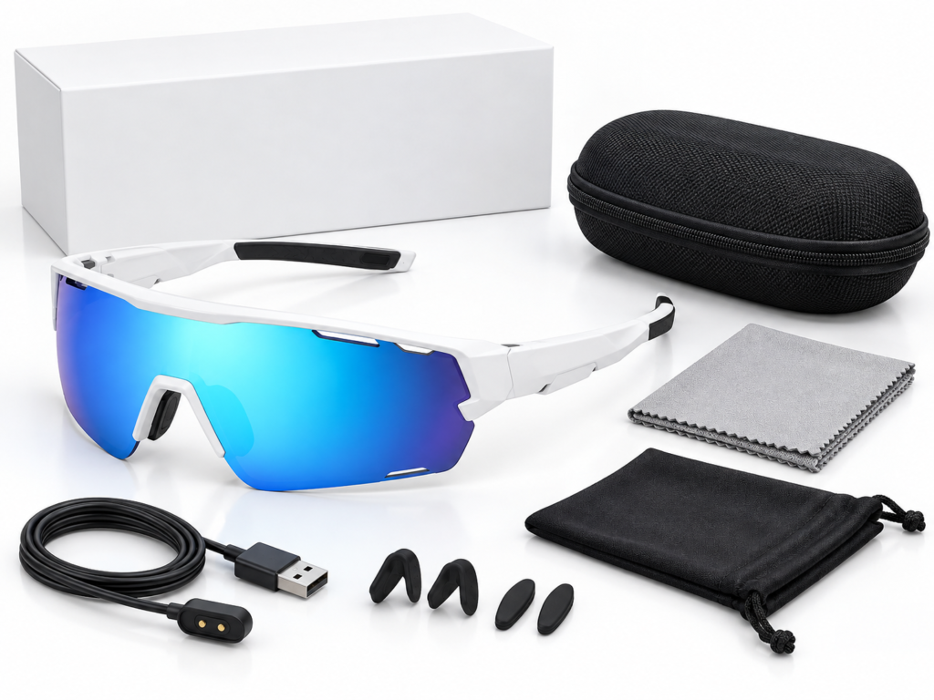 V06 retail box with charging cable, case and accessories
